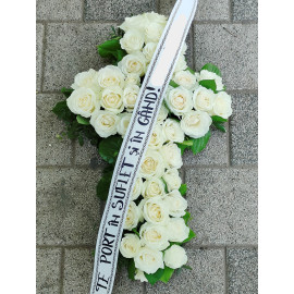 Coroana Funerara Tip Cruce Cu Trandafiri F228